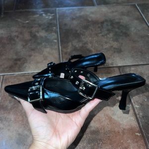 Pointed Toe Buckle Heels